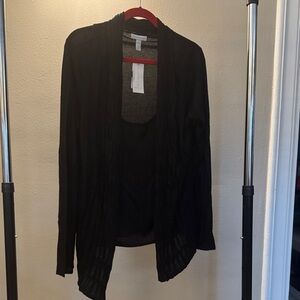 Charter Club Black Open Front Cardigan
